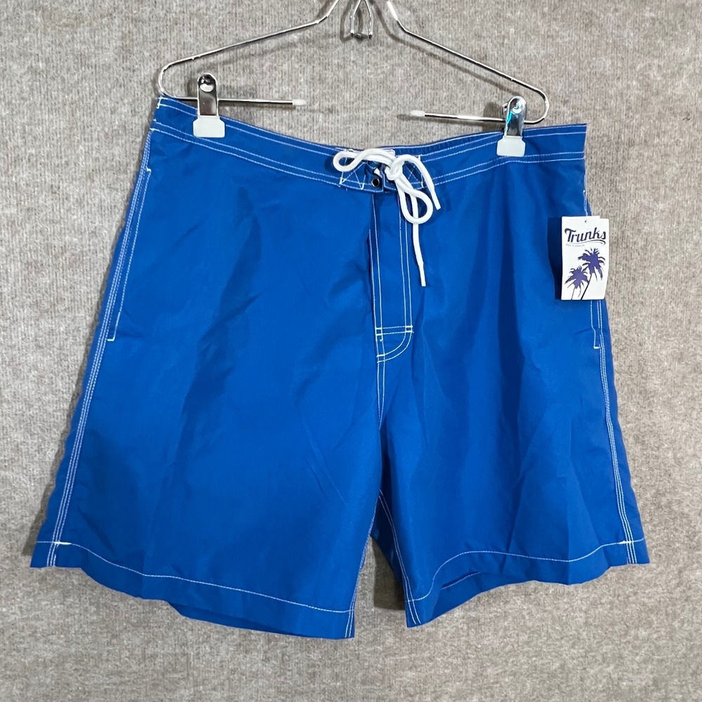 Trunks Surf & Swim Co Swami Shorts Mens XXL Surf Blue Solid Board Shorts Beach